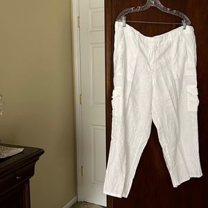 Tommy Bahama women white 100% Linen pant